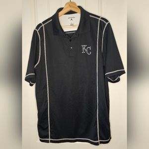 [Kansas City KC Royals] Black & White Royals Polo [L]